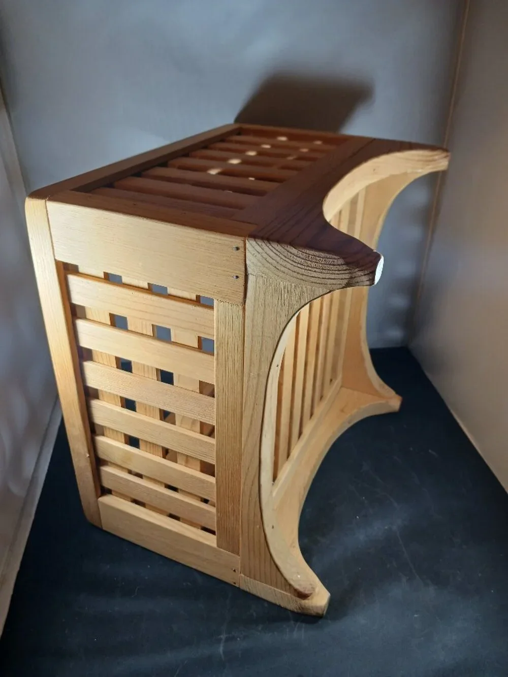 Solid Wood Latticed Design Square Storage Bin/Box 10in x 10in